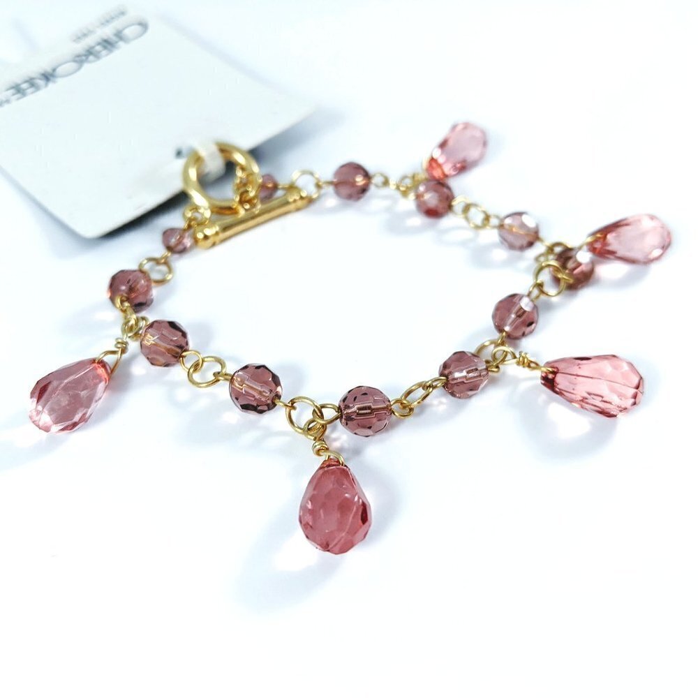 FREE with $35 Bundle Purchase - NWT Cherokee Pink Teardrop Crystals Bracelet